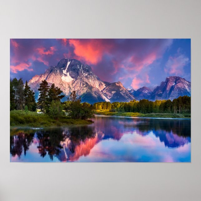 Poster Sunrise em Oxbow Bend (Frente)