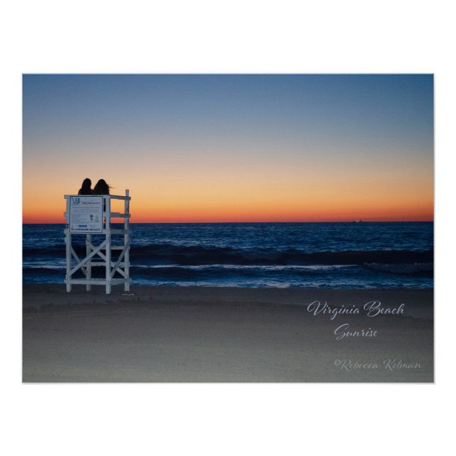 Póster Sunrise em Virginia Beach julho de 2024 (Frente)