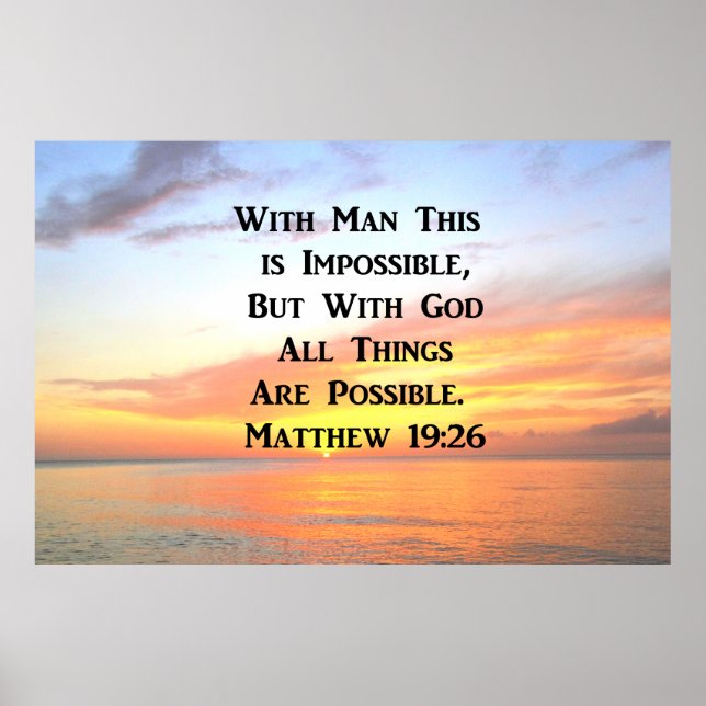 PÓSTER SUNRISE ESPIRITUAL MATTHEW 19:26 FOTO (Frente)