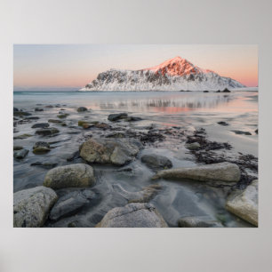 Poster Sunrise Flakstad e Skagsanden Beach