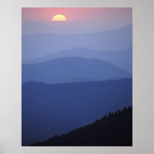 Poster Sunrise, Montanhas Appalachian do Sul, Excelente