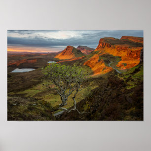 Poster Sunrise nas montanhas Quiraing em Skye, Escócia