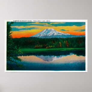 Poster Sunrise on Mount Adams from Trout Lake, WA