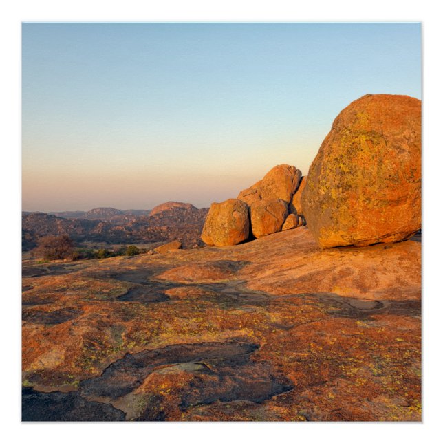 Póster Sunrise sobre Colinas Matobo (Frente)