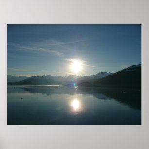 Poster Sunrise sobre Fjord Alaska Fotografia do College