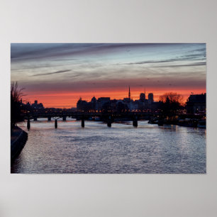 Poster Sunrise sobre Ile de la Cite e Notre Dame - Paris