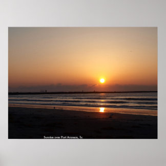 Poster Sunrise sobre Port ArKansas, Tx.