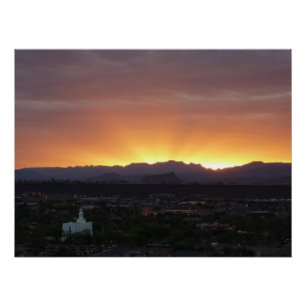 Póster Sunrise sobre Ruas. George Utah Landscape