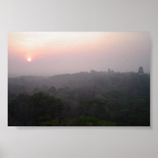 Póster Sunrise sobre Tikal