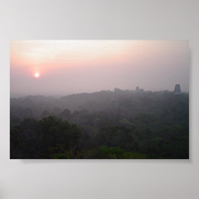 Póster Sunrise sobre Tikal (Frente)