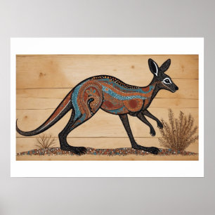 Poster Sunset aborígene australiano em um lago