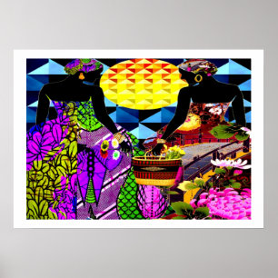 Póster Sunset Africano No Jardim Das Flores