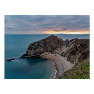 Póster Sunset at Jurrasic Coast, England, UK