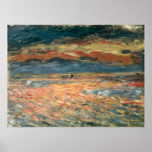 Póster Sunset at Sea por Pierre Renoir, Vintage de Belas 