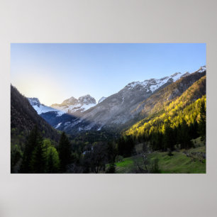 Poster Sunset at Trenta Valley, Eslovênia