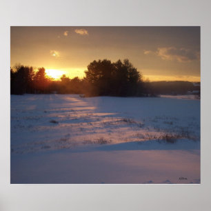 Póster Sunset através do campo
