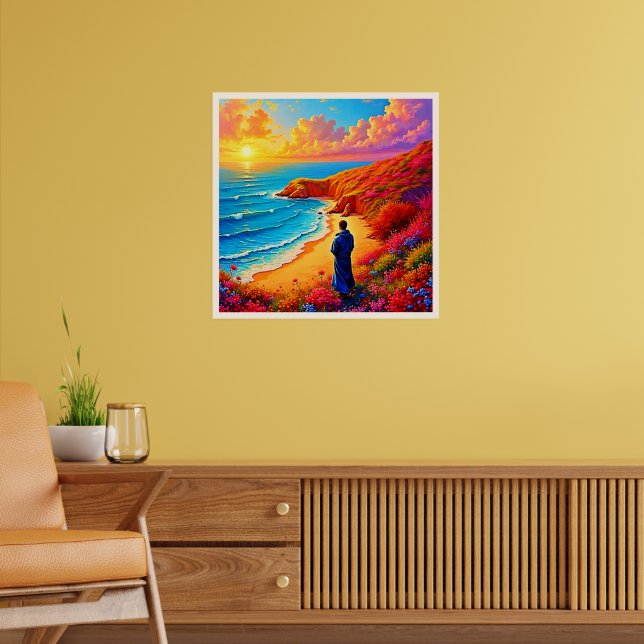 Poster Sunset Beach Solitude Serenity Design (Sala de Estar 2)