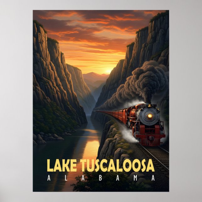 Poster Sunset Canyon – Lake Tuscaloosa, Alabama (Frente)