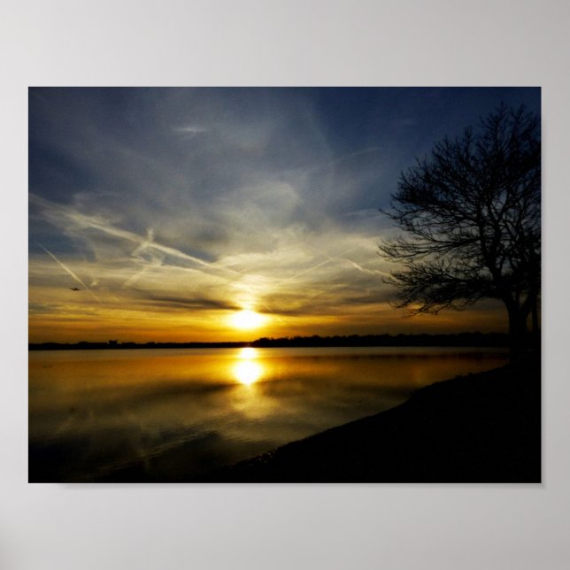 Poster Sunset Como Líquido Dourado (Frente)