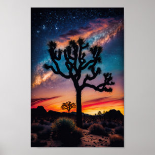 Poster Sunset Cósmico na Arte do Parque Nacional de Joshu