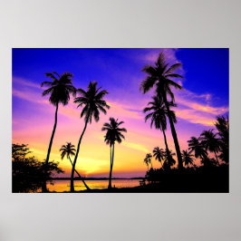 Póster Sunset Da Ilha Tropical Sobre O Sri Lanka