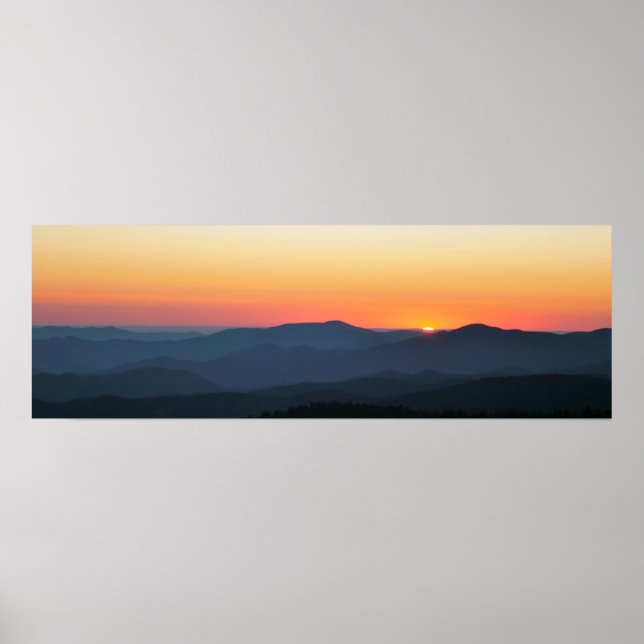 Póster Sunset da Montanha enfumaçado (Frente)