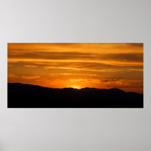 Poster Sunset da Montanha ouro