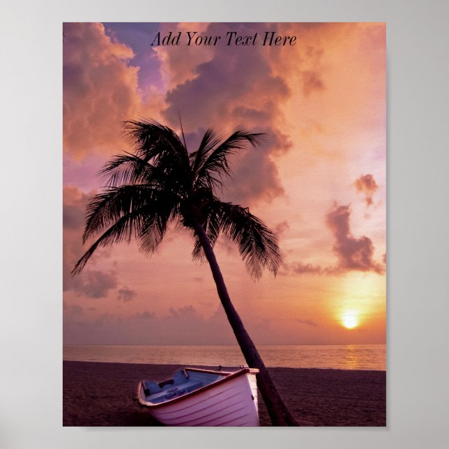Poster Sunset Dark Beach Personalizado (Frente)