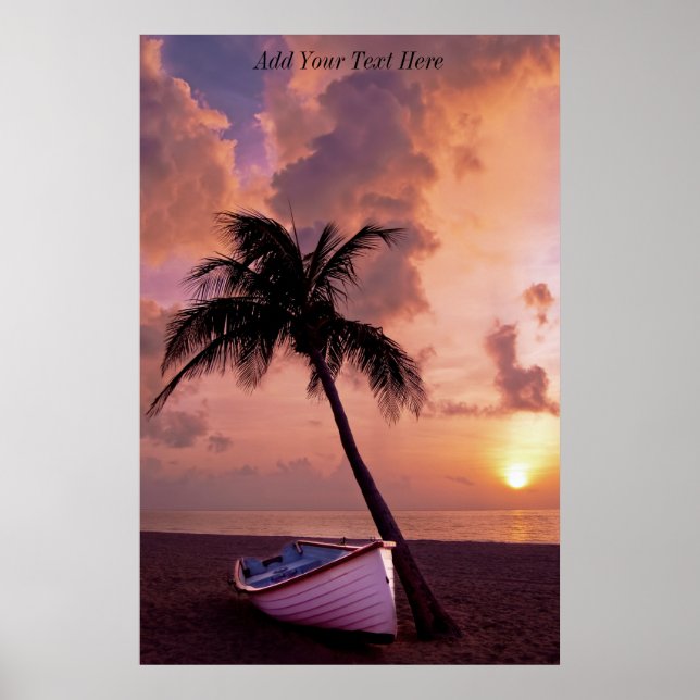Poster Sunset Dark Beach Personalizado (Frente)