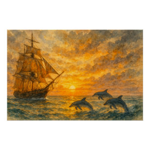 Póster Sunset de Entrega Antigo