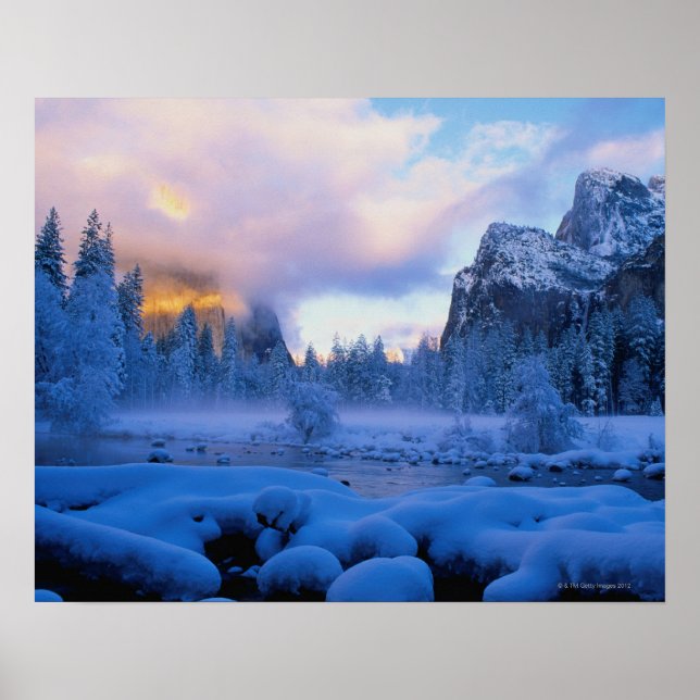 Póster Sunset de inverno no Parque Nacional de Yosemite (Frente)