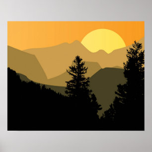 Poster Sunset de montanha