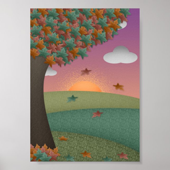 Póster Sunset de outono (Frente)
