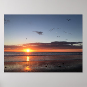 Poster Sunset de praia em lua