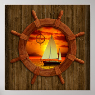 Poster Sunset de veleiro