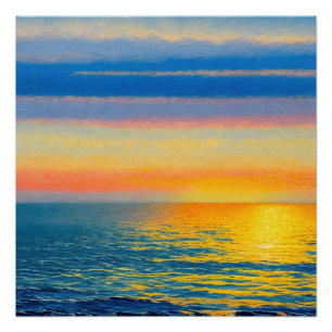 Póster Sunset do Mar Laranja