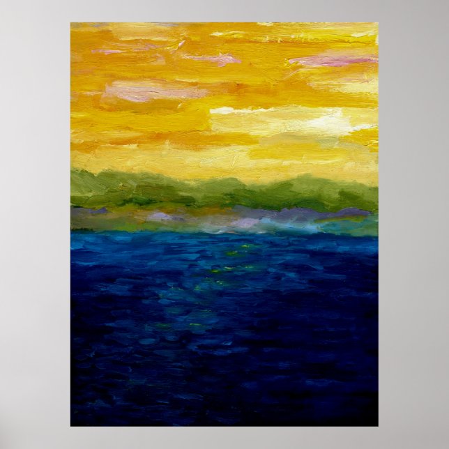 Póster Sunset Dourado e Rosa (Frente)