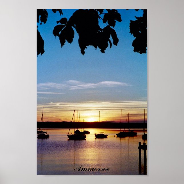 Póster Sunset em Ammersee (Frente)
