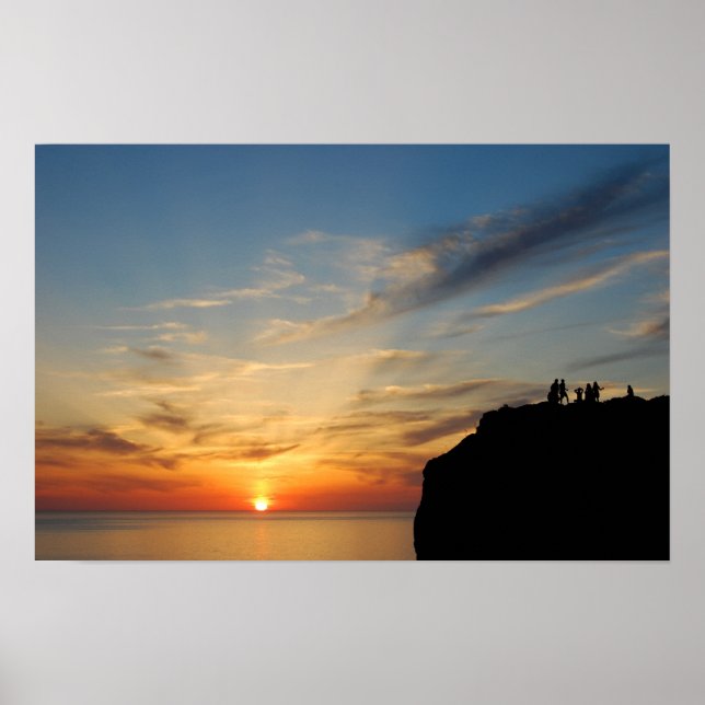 Póster Sunset em Capo Caccia, Alghero, Sardenha, Itália (Frente)