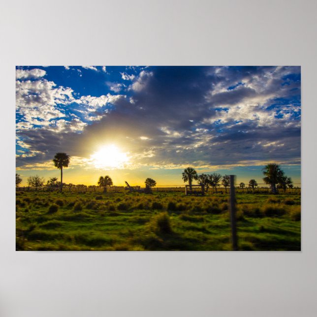 Poster Sunset em Flórida Ranch (Frente)