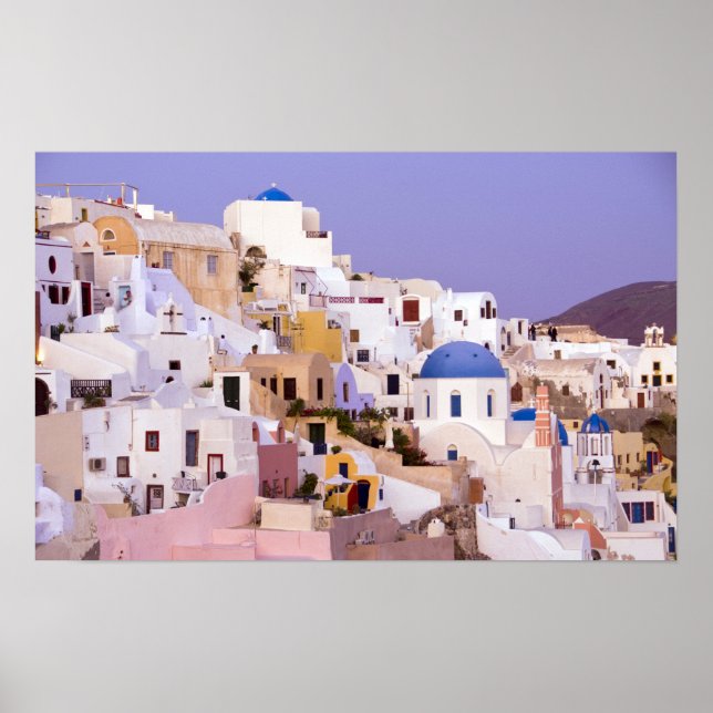 Póster Sunset em Oil, Santorini 2 (Frente)