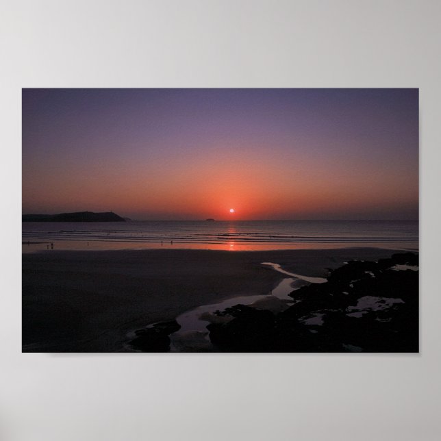 Poster Sunset em Polzeath (Frente)
