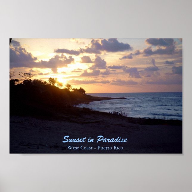 Póster Sunset em Porto Rico (Frente)