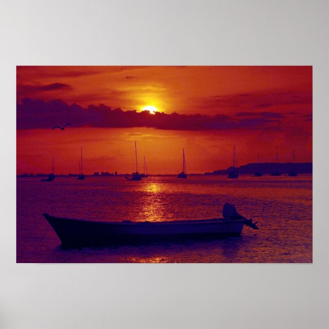 Poster Sunset em Puerto Cruz, Venezuela (Frente)