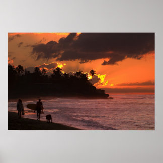 Póster Sunset em Rincon, Porto Rico