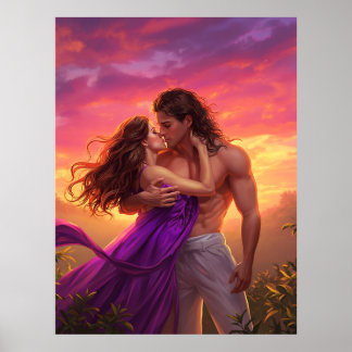 Poster Sunset Embrace of Love