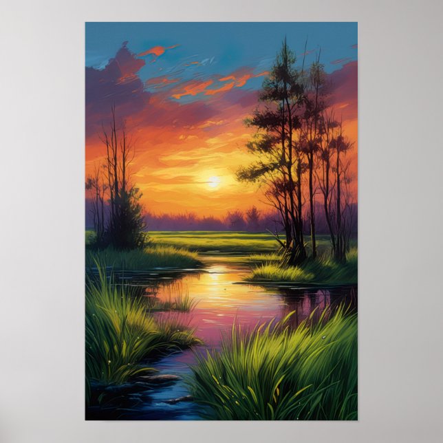 Poster Sunset Espectral, Magia da Arte Digital (Frente)