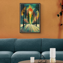 Sunset Geométrico abstrato | Sombras Longas | Ai A