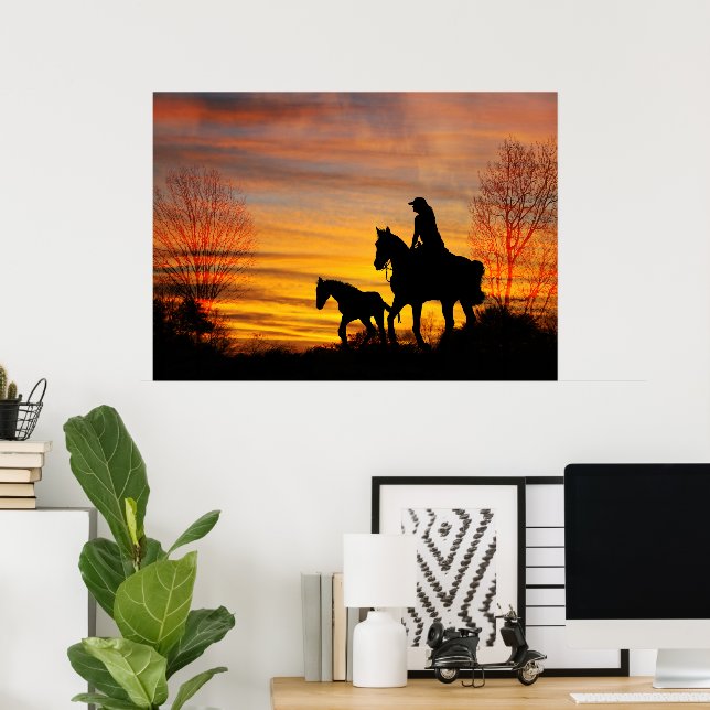 Poster Sunset Horseback (Escritório em casa)