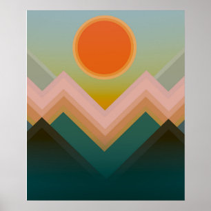 Poster Sunset in the Mountains